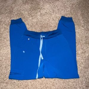 Figs Zamora High Waisted Scrub Bottoms. Royal blue. Size small